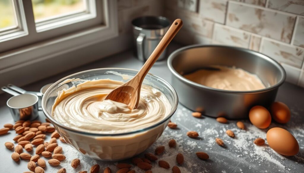 Almond Nut Cake Batter Preparation