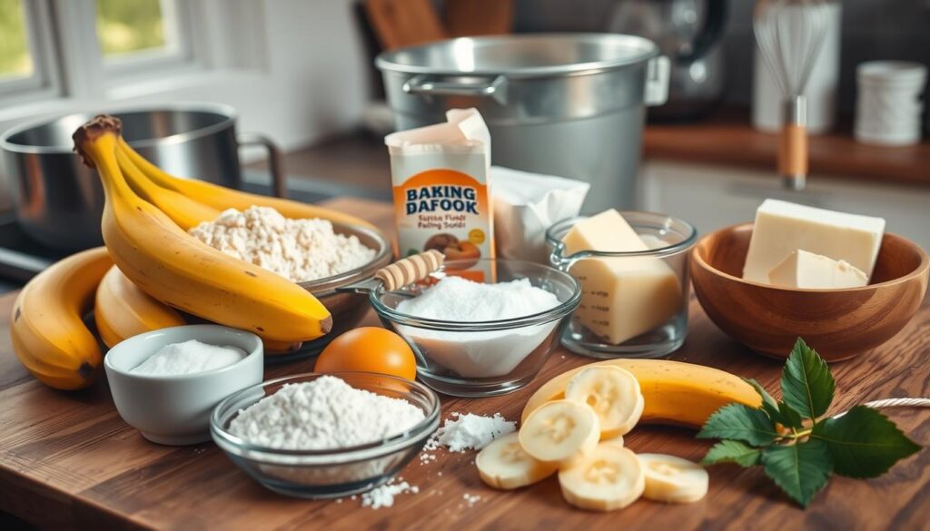 Banana Bread Ingredients Preparation