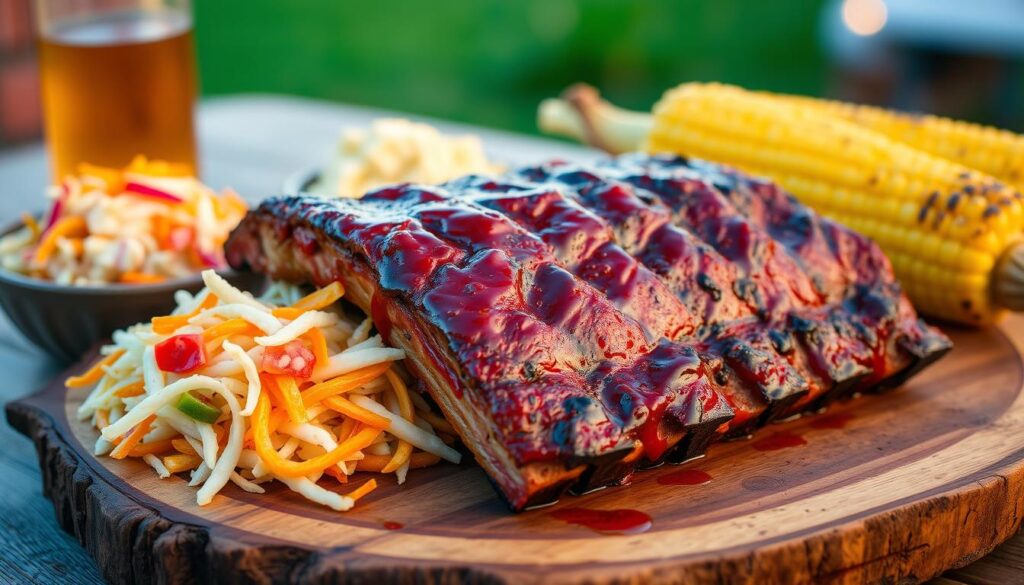 Barbecue Beef Ribs with Side Dishes