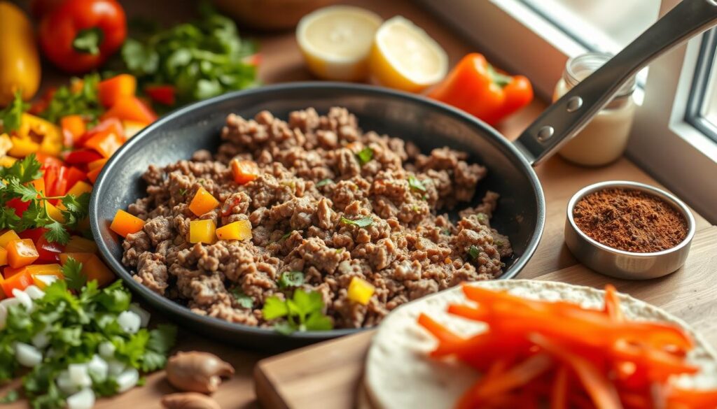 Beef Chimichanga Filling Preparation