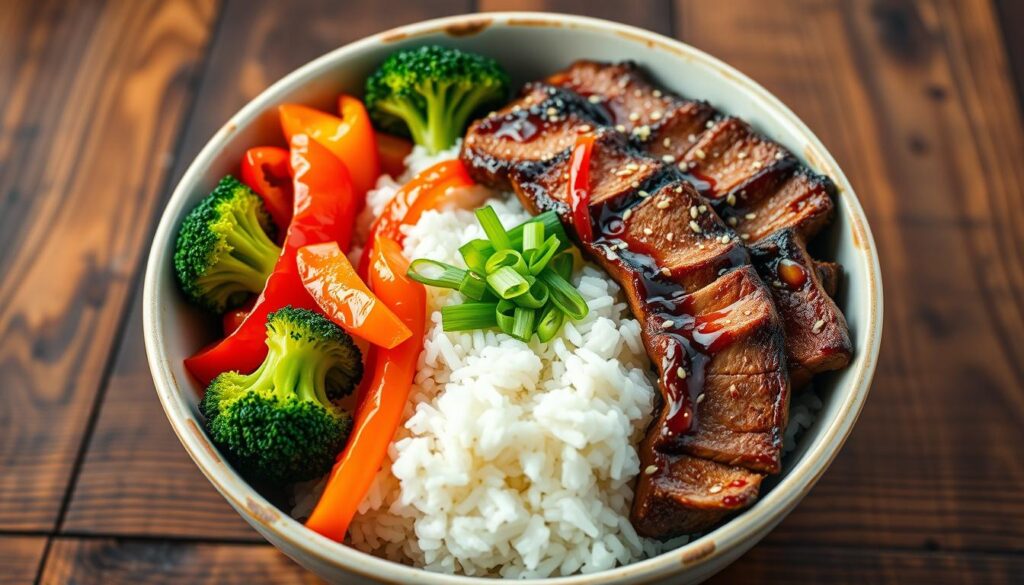 Beef Teriyaki Bowl Presentation