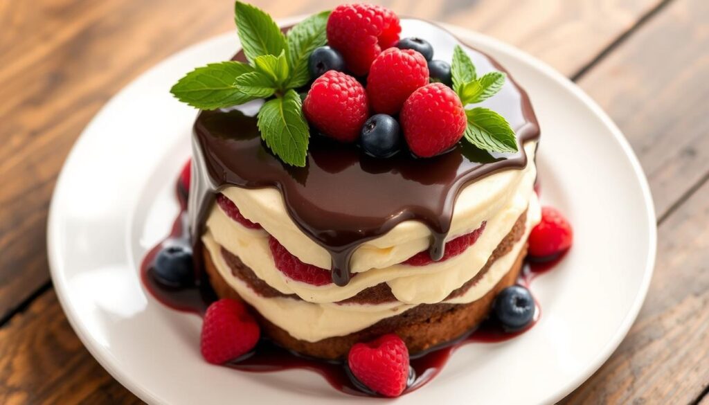 Boston Cream Cake Serving Presentation