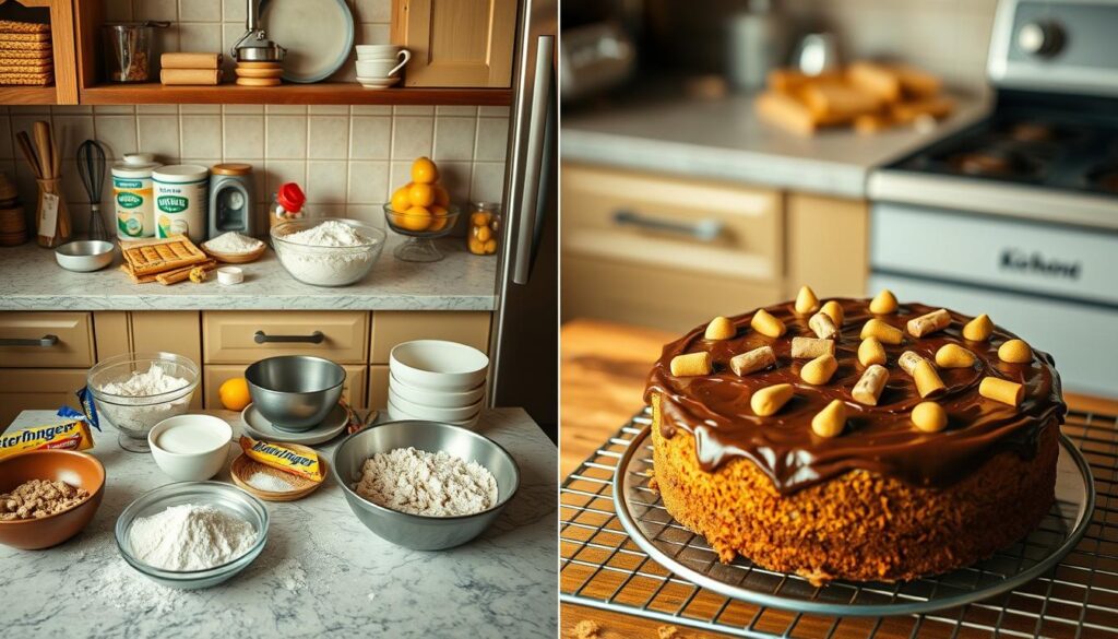 Butterfinger Cake Baking Process