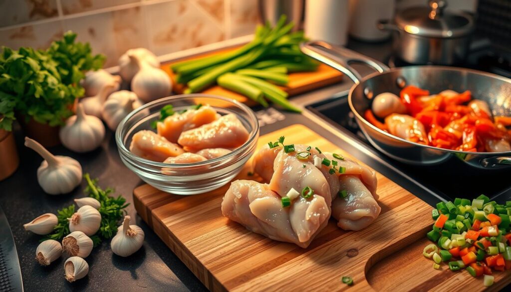 Chicken with Garlic Sauce Preparation