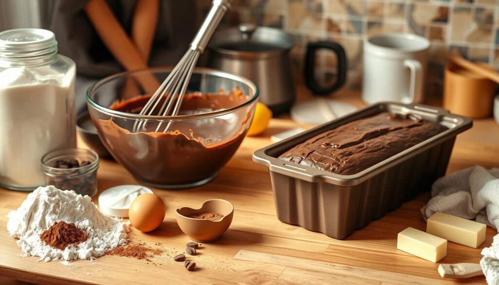 Chocolate Pound Cake Baking Process