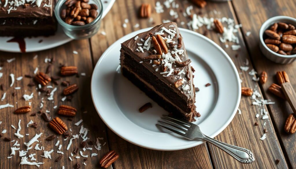 Classic German Chocolate Cake Serving