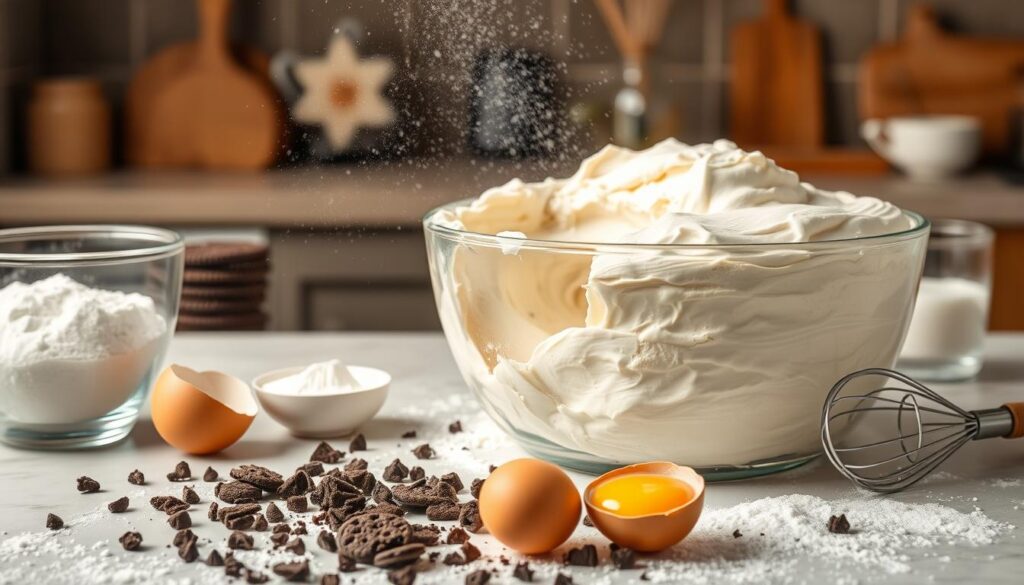 Cookies and Cream Cake Baking Process