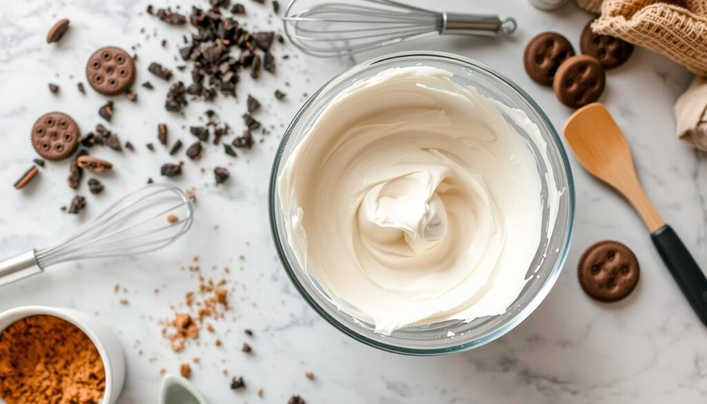 Cookies and Cream Frosting Preparation