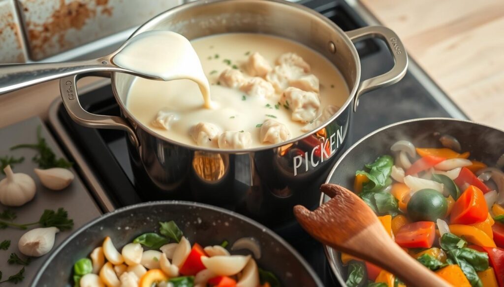 Creamy Chicken Sauce Preparation