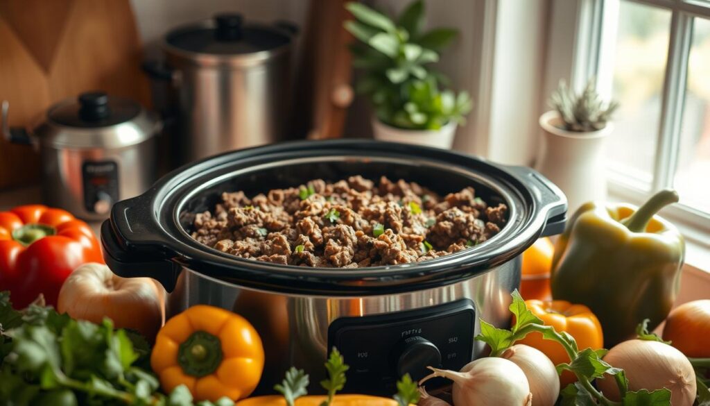 Crockpot with ground beef recipe