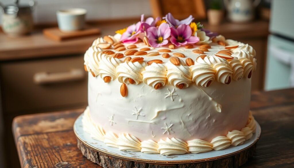 Decorated Almond Nut Cake