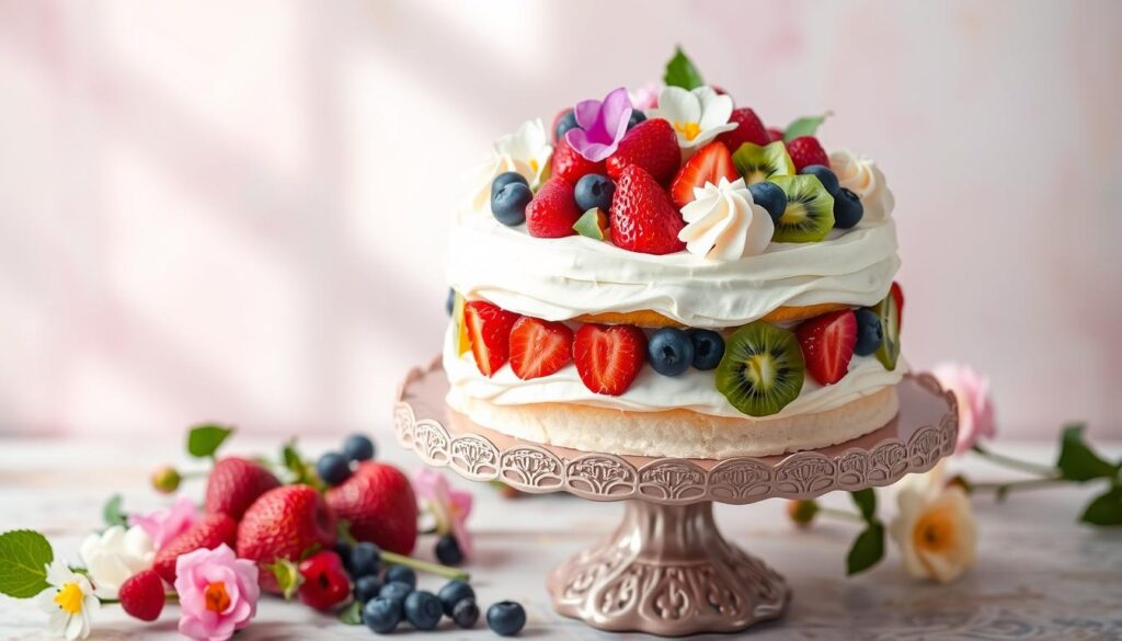 Decorated Fruit Cake Mix Dessert