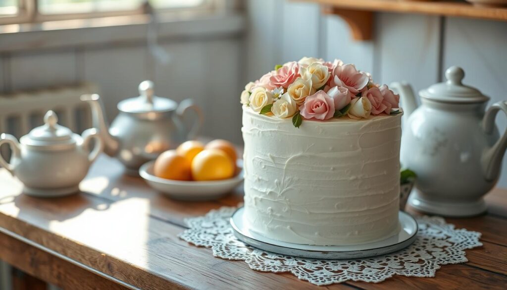 Decorated Grandma's White Cake