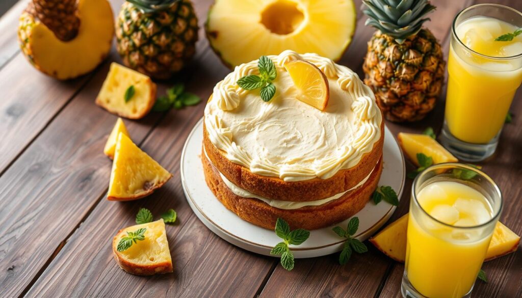 Delicious Pineapple Cake Serving Suggestion