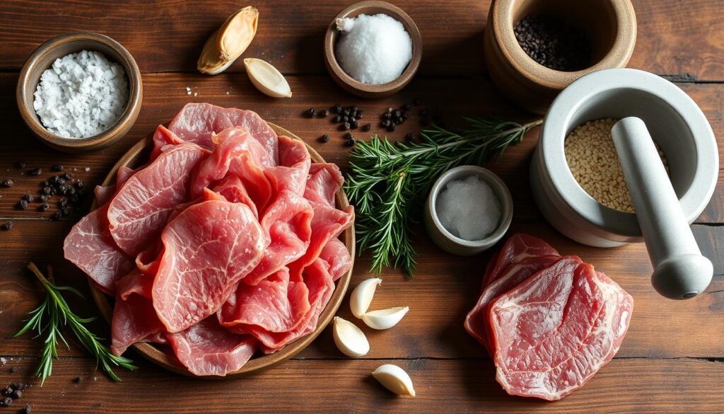 Dried Beef Ingredients Preparation