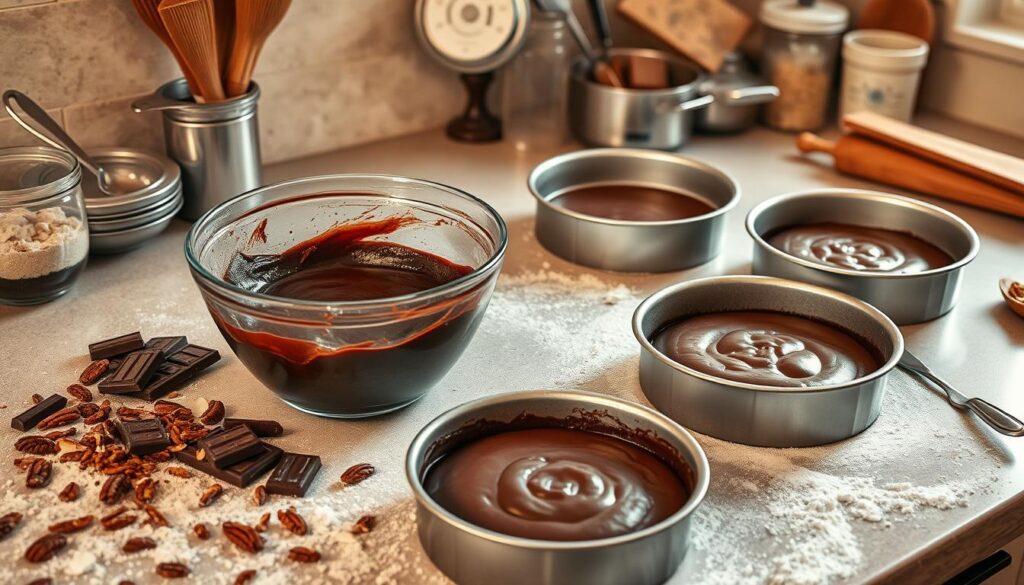 German Chocolate Cake Baking Process