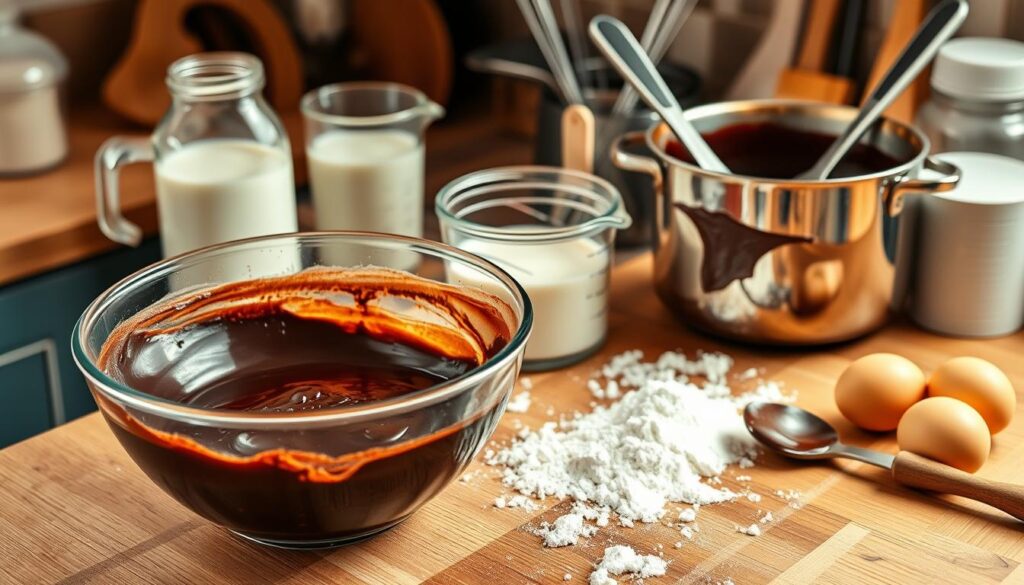 German Chocolate Cake Base Preparation