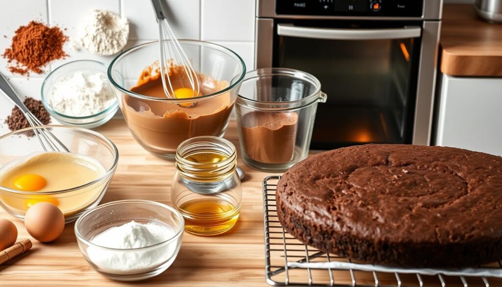 Gluten-Free Chocolate Cake Baking Process