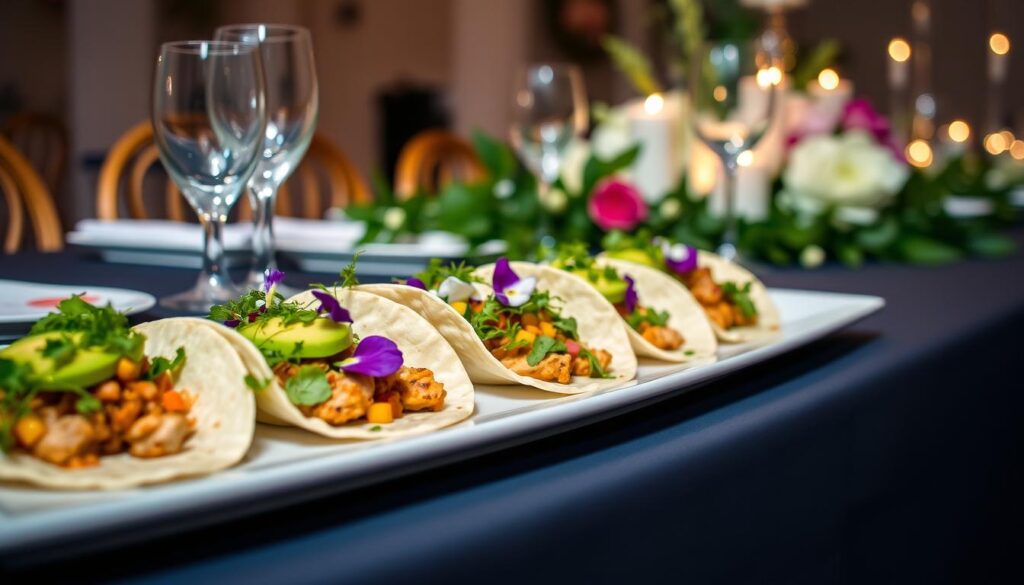 Gourmet Chicken Tacos for Wedding Dinner