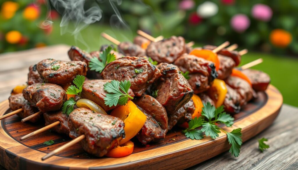 Grilled Beef Heart Skewers