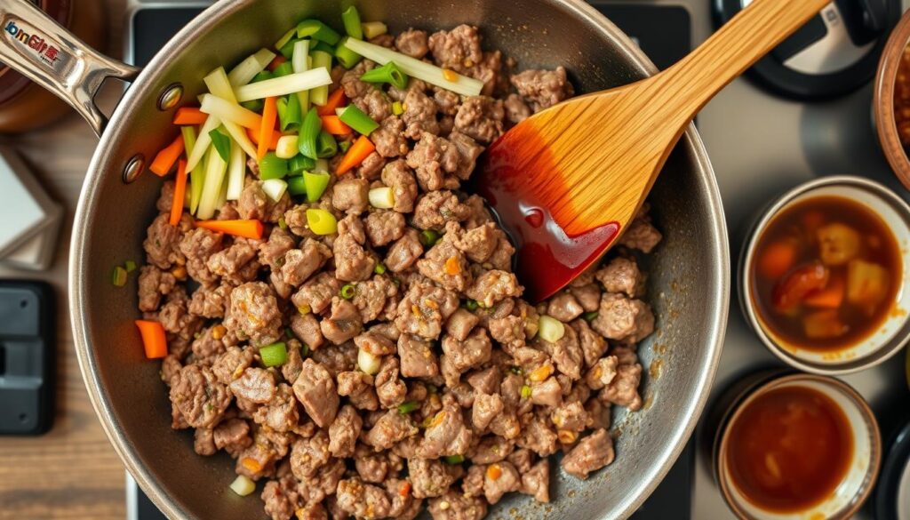 Ground Beef Bulgogi Cooking Process