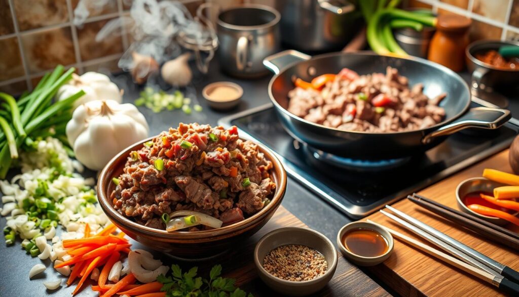 Ground Beef Bulgogi Preparation