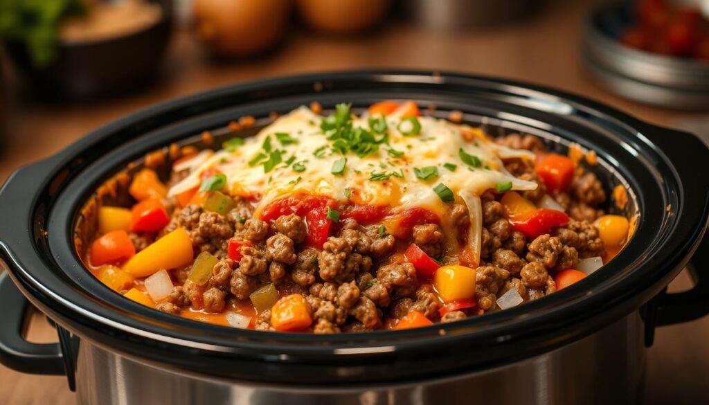 Ground Beef Casserole in Slow Cooker