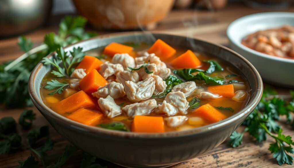 Homemade Chicken Soup with Diced Chicken