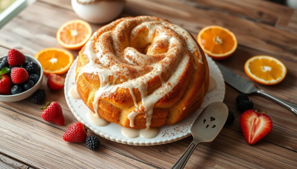 Honeybun Cake Serving Presentation