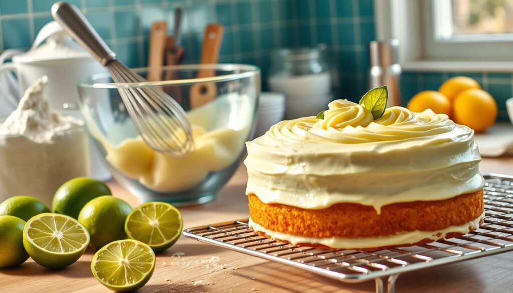 Key Lime Cake Baking Process