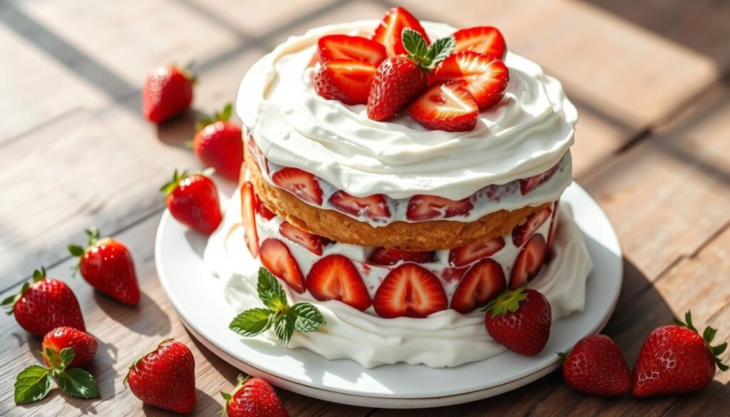 Moist Strawberry Poke Cake