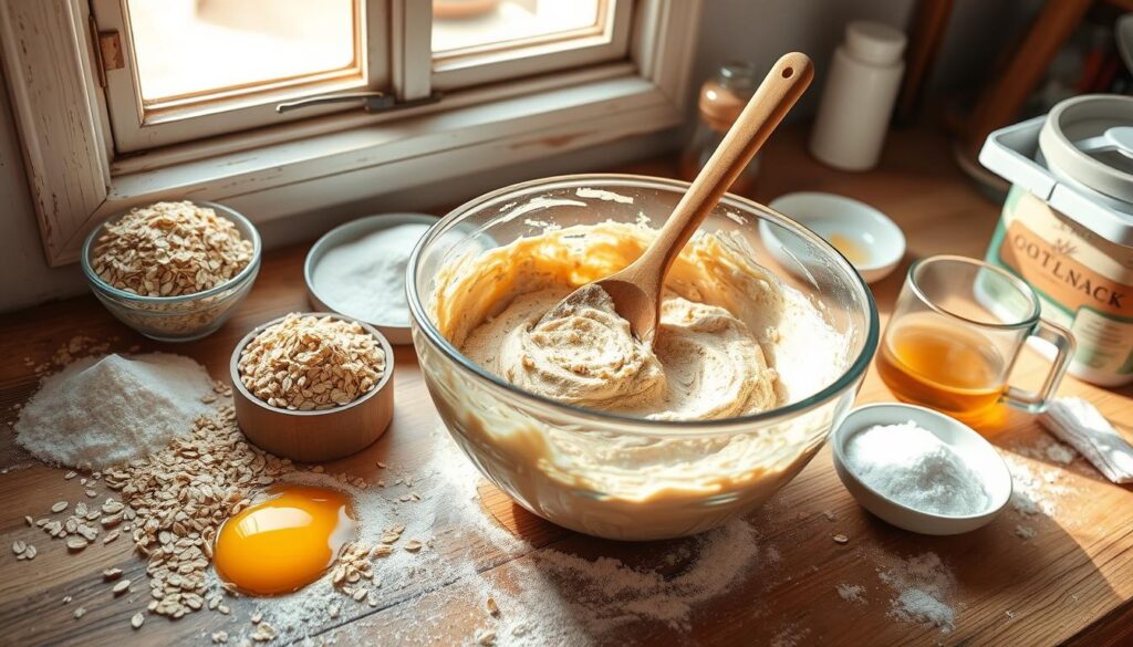 Oatmeal Cake Batter Preparation