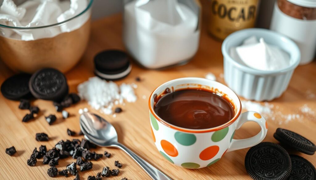 Oreo Mug Cake Preparation Steps