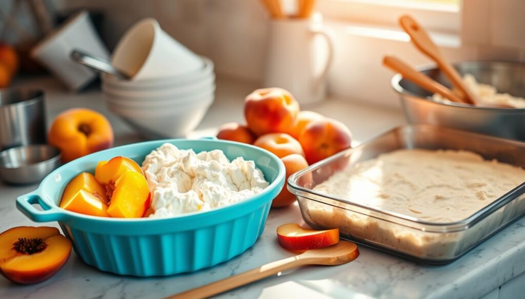 Peach Dump Cake Preparation