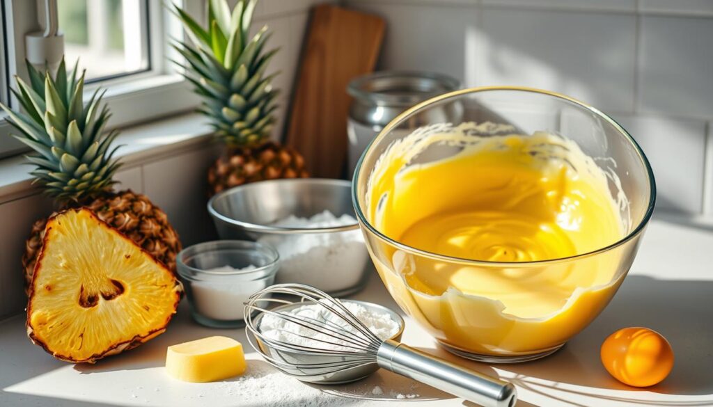 Pineapple Cake Batter Preparation