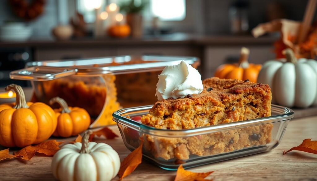 Pumpkin Dump Cake Storage