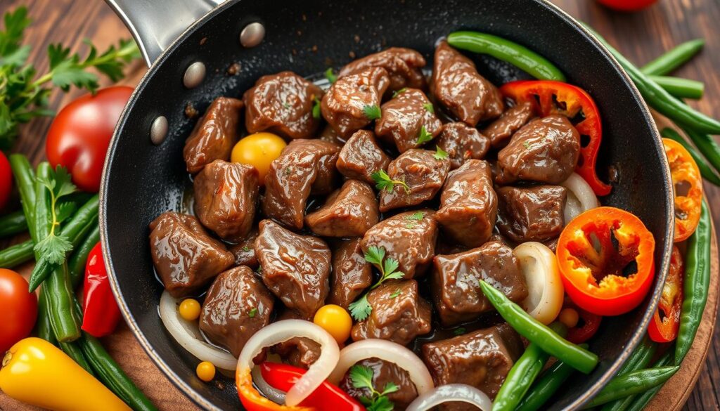 Sautéed Beef Heart with Vegetables