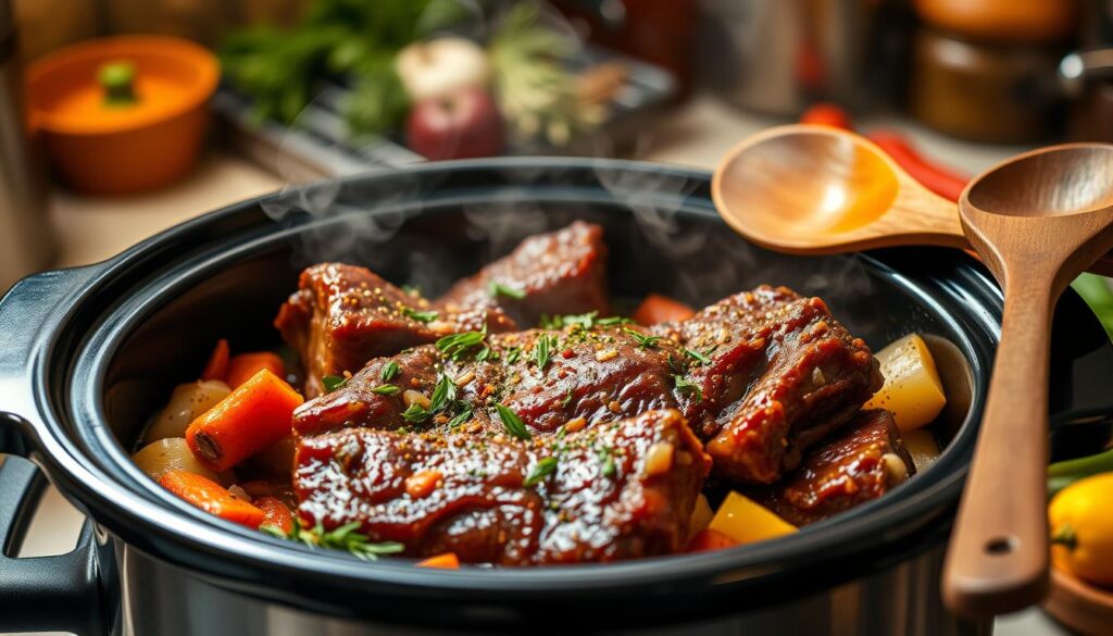 Slow Cooker Beef Spare Ribs Cooking Process