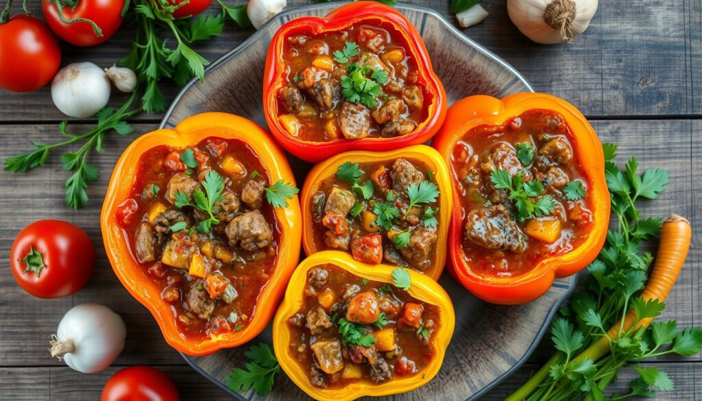 Soup-Stuffed Peppers Recipe Soup-Stuffed Peppers Recipe