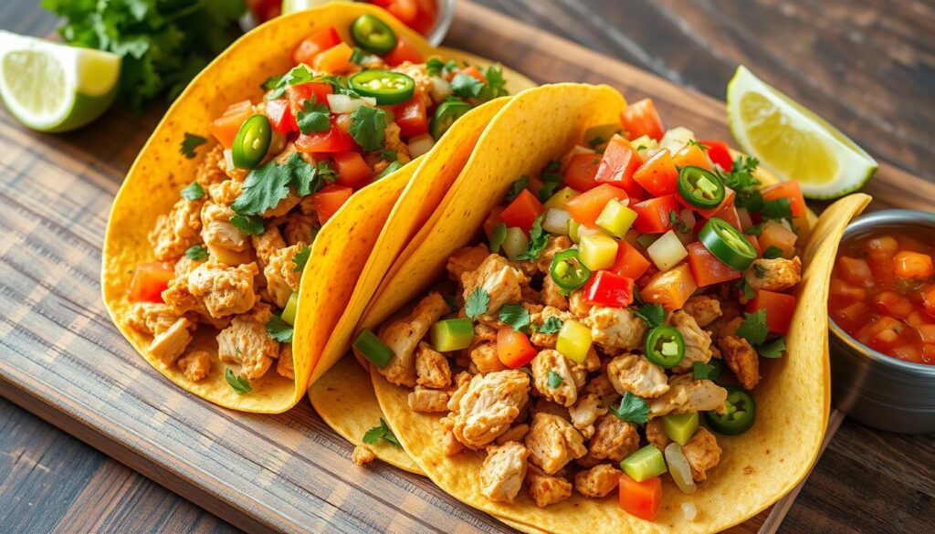 Spicy Chicken Tacos with Fresh Toppings