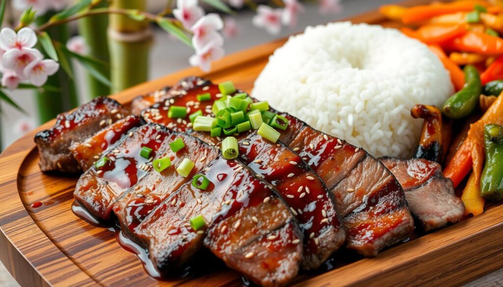 Traditional Japanese Beef Teriyaki Dish