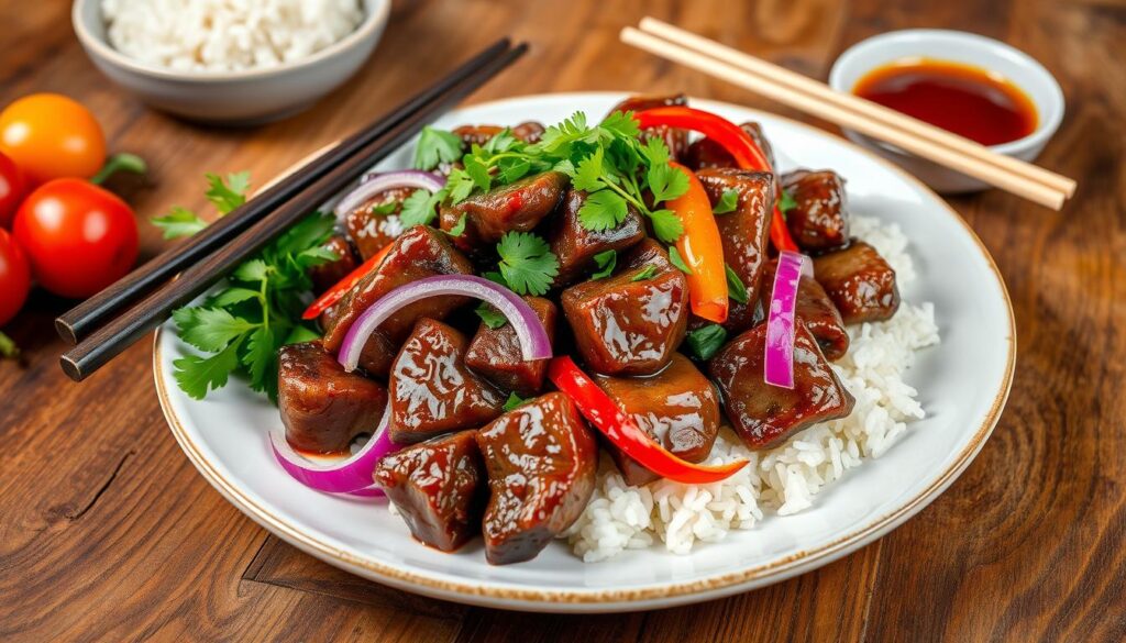 Traditional Vietnamese Shaking Beef Dish